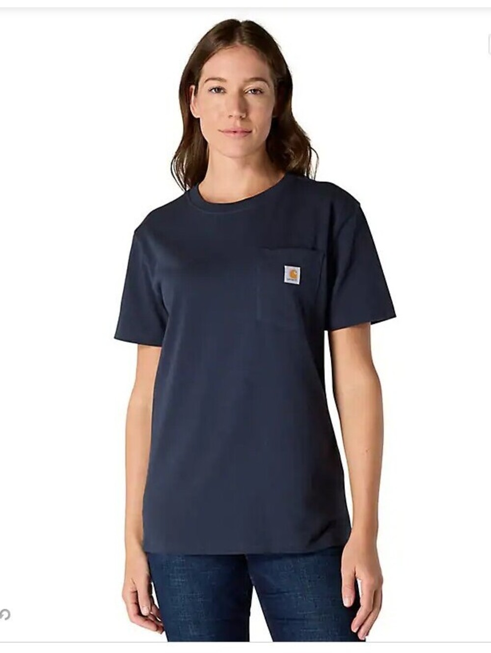 Carhartt Women's Lightweight Short-Sleeve Pocket T-Shirt Navy Medium